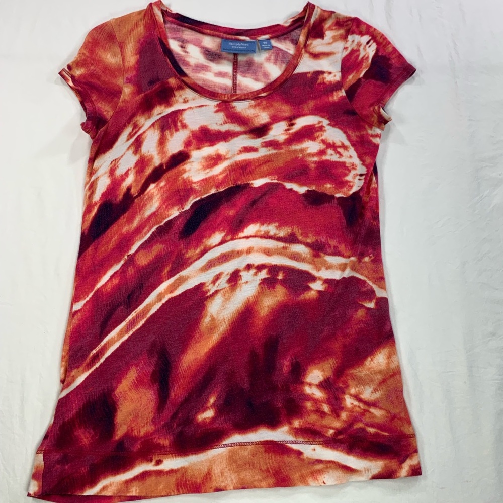 Vera Wang ~ Simply Vera Abstract Tie‎ Dye Shirt Size XS